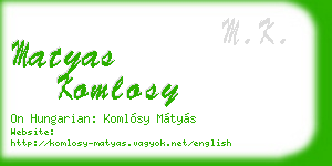 matyas komlosy business card
