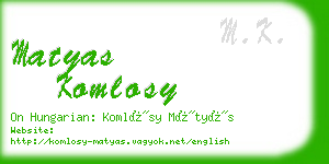 matyas komlosy business card